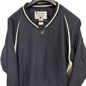 Champion Mens XL Navy Blue Pullover Windbreaker Jacket V Neck